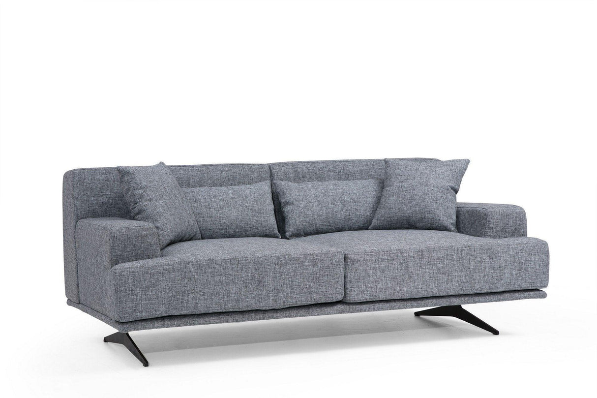 Canapea Fixa cu 2 Locuri Bentley, 200 x 80 x 110 cm - Gri, SKU 560ARE1507