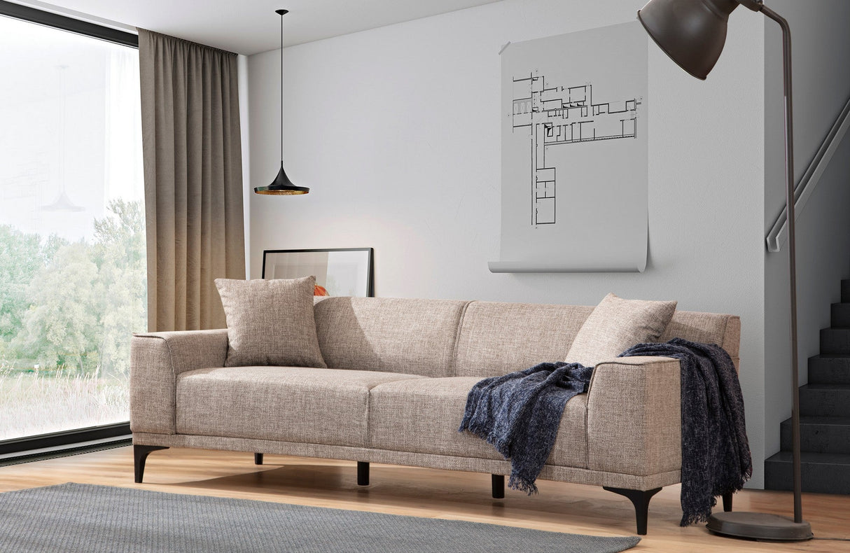 Canapea fixă 3 locuri Petra 3, Diverse culori, 215x86x87 cm - Fawn | SKU: 560ARE1527 | Canapea fixă 3 locuri Petra 3, 215x86x87 cm, varianta Fawn, produs pentru amenajarea locuinței, disponibil online în România la CasaMob