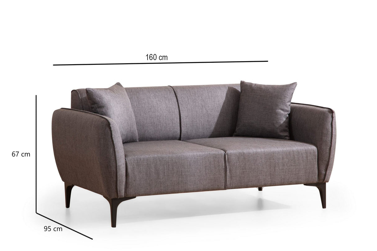 Canapea fixă Belissimo, Diverse culori, Diverse configurații, Diverse dimensiuni - Gri închis - 160x95x67 cm - 2 locuri | SKU: 560ARE1531 | Canapea fixă Belissimo, varianta Gri închis - 160x95x67 cm - 2 locuri, produs pentru amenajarea locuinței, disponibil online în România la CasaMob