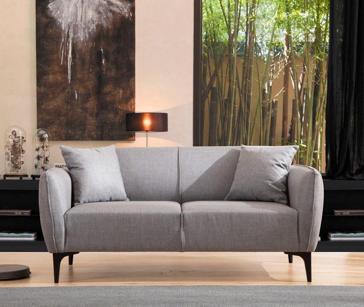 Canapea fixă Belissimo, Diverse culori, Diverse configurații, Diverse dimensiuni - Gri - 160x95x67 cm - 2 locuri | SKU: 560ARE1532 | Canapea fixă Belissimo, varianta Gri - 160x95x67 cm - 2 locuri, produs pentru amenajarea locuinței, disponibil online în România la CasaMob