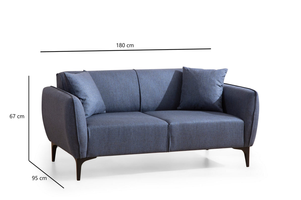 Canapea fixă Belissimo, Diverse culori, Diverse configurații, Diverse dimensiuni - Albastru - 160x95x67 cm - 2 locuri | SKU: 560ARE1533 | Canapea fixă Belissimo, varianta Albastru - 160x95x67 cm - 2 locuri, produs pentru amenajarea locuinței, disponibil online în România la CasaMob