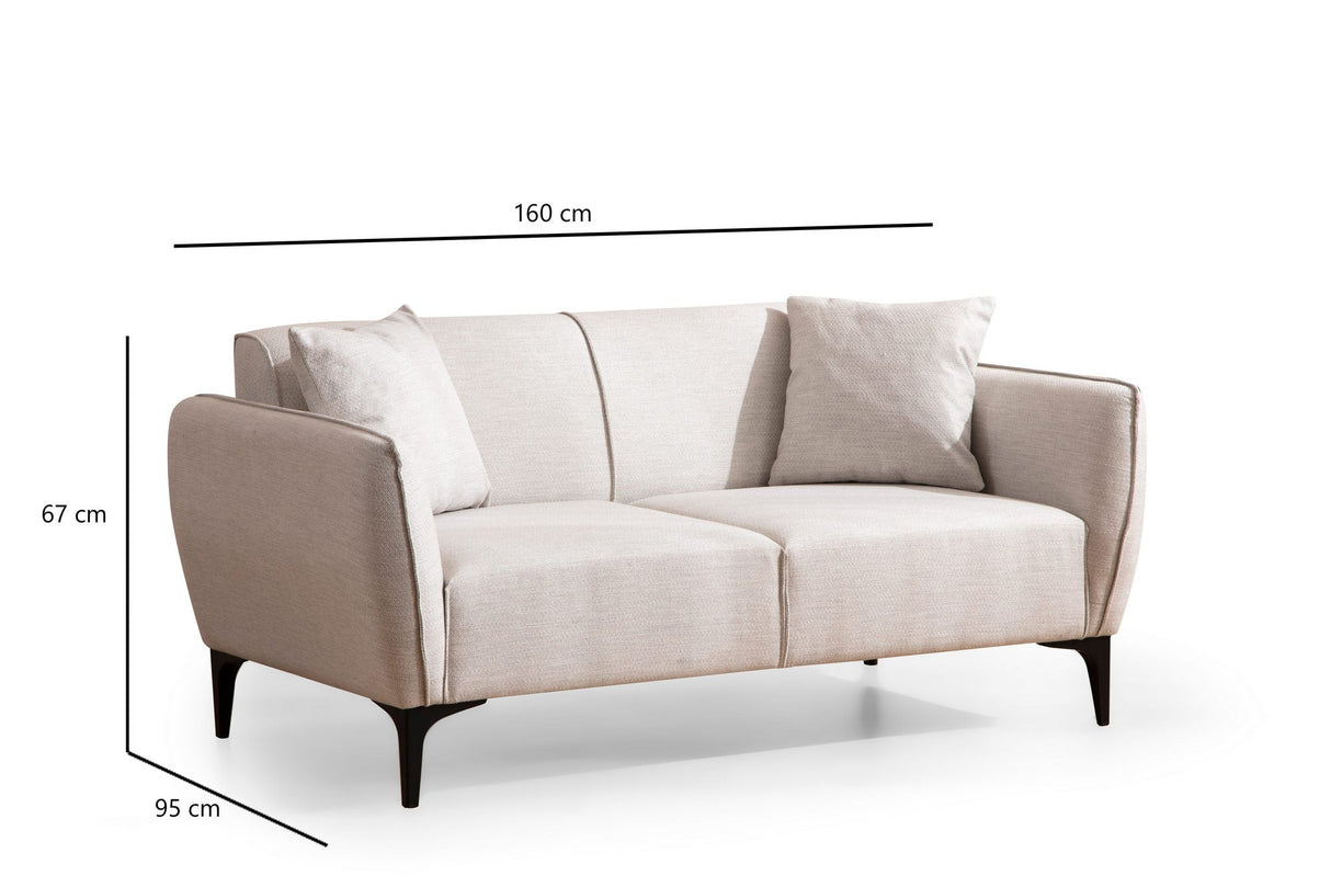 Canapea fixă Belissimo, Diverse culori, Diverse configurații, Diverse dimensiuni - Off white - 160x95x67 cm - 2 locuri | SKU: 560ARE1534 | Canapea fixă Belissimo, varianta Off white - 160x95x67 cm - 2 locuri, produs pentru amenajarea locuinței, disponibil online în România la CasaMob