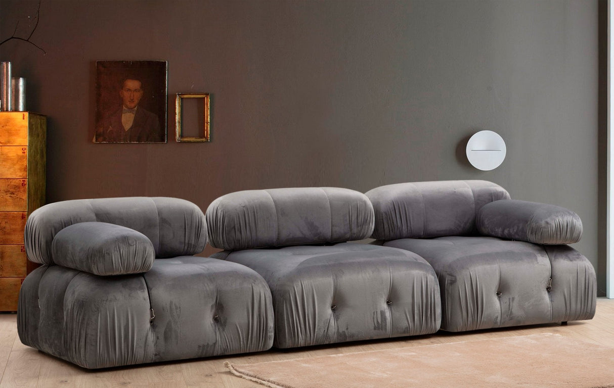 Canapea fixă 3 locuri Bubble (L1-O1-1R), Diverse culori, 95x65x75 cm - Gri | SKU: 560ARE1537 | Canapea fixă 3 locuri Bubble (L1-O1-1R), 95x65x75 cm, varianta Gri, produs pentru amenajarea locuinței, disponibil online în România la CasaMob