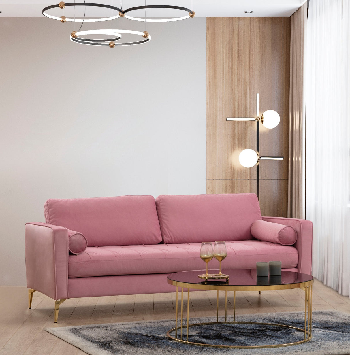 Canapea fixă Rome, Diverse culori, Diverse configurații, Ø10x70 cm - Roz pudrat - 3 locuri | SKU: 560ARE1541 | Canapea fixă Rome, Ø10x70 cm, varianta Roz pudrat - 3 locuri, produs pentru amenajarea locuinței, disponibil online în România la CasaMob