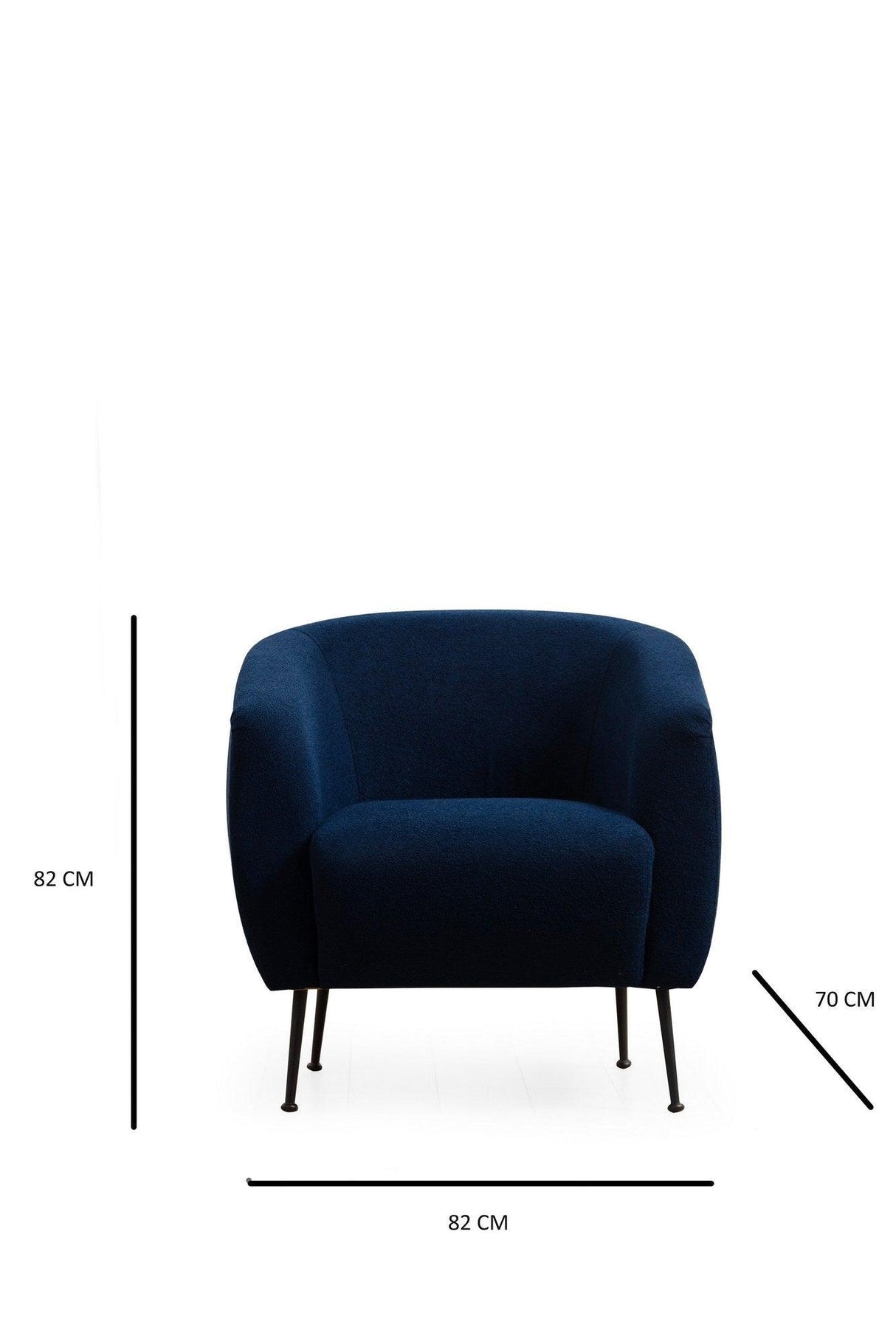 Fotoliu Eses Wing Chair, 70 x 82 x 82 cm - Albastru, SKU 560ARE1729
