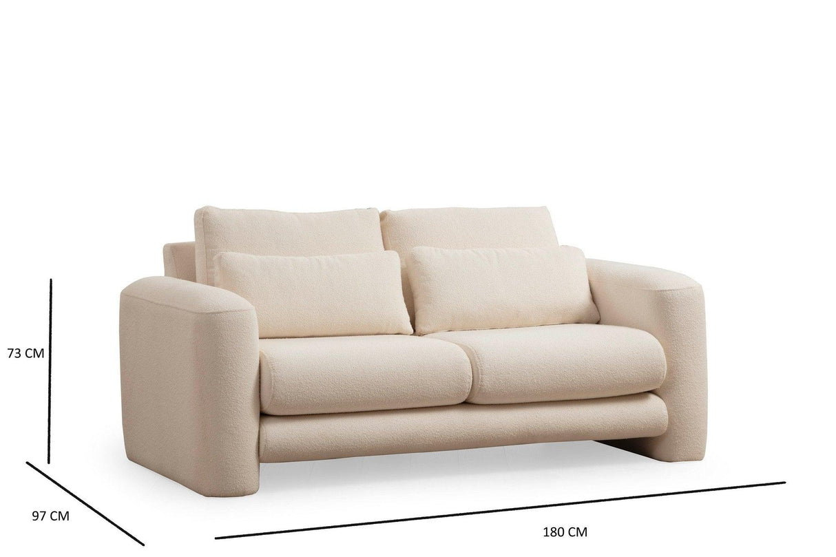 Canapea Lux 2 locuri Lily, 180 x 73 x 97 cm - Crem, SKU 560ARE1844