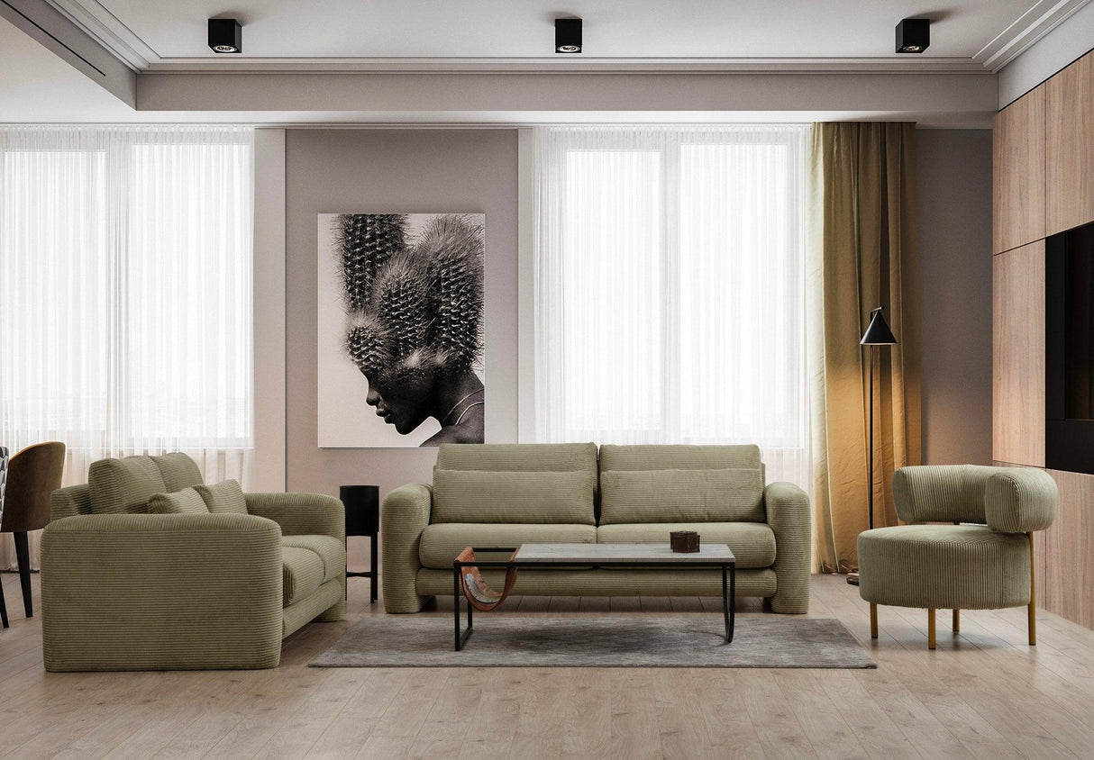 Canapea Lux 3 locuri Lily, 215 x 73 x 97 cm - Verde, SKU 560ARE1847
