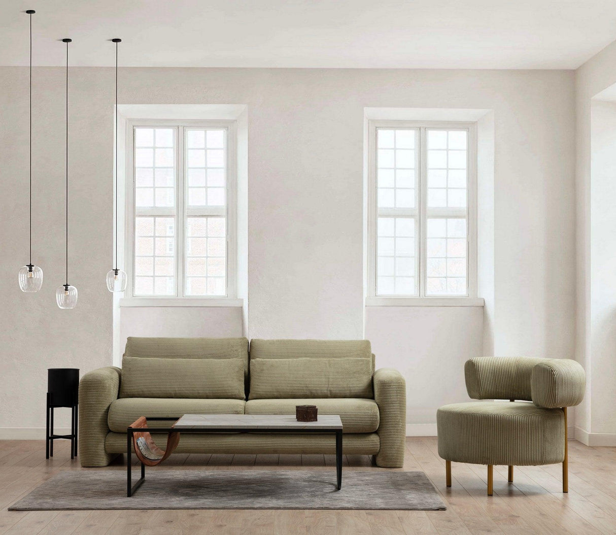 Canapea Lux 3 locuri Lily, 215 x 73 x 97 cm - Verde, SKU 560ARE1847