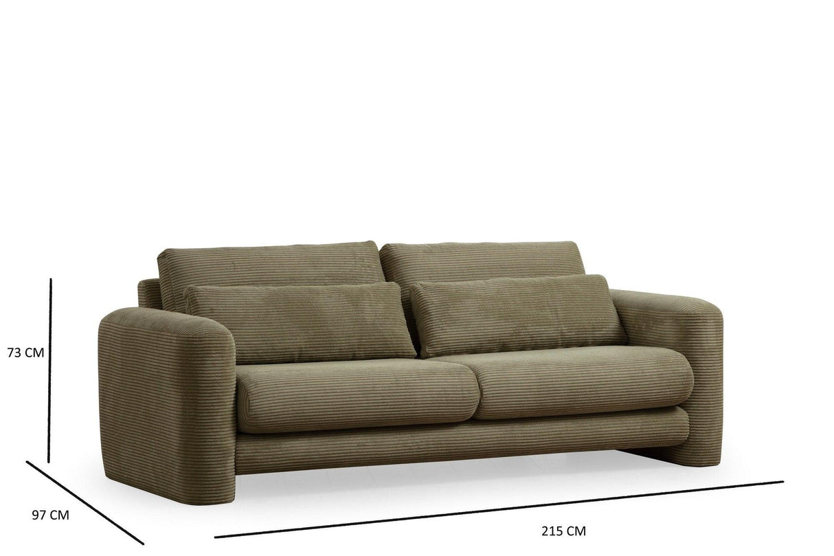 Canapea Lux 3 locuri Lily, 215 x 73 x 97 cm - Verde, SKU 560ARE1847