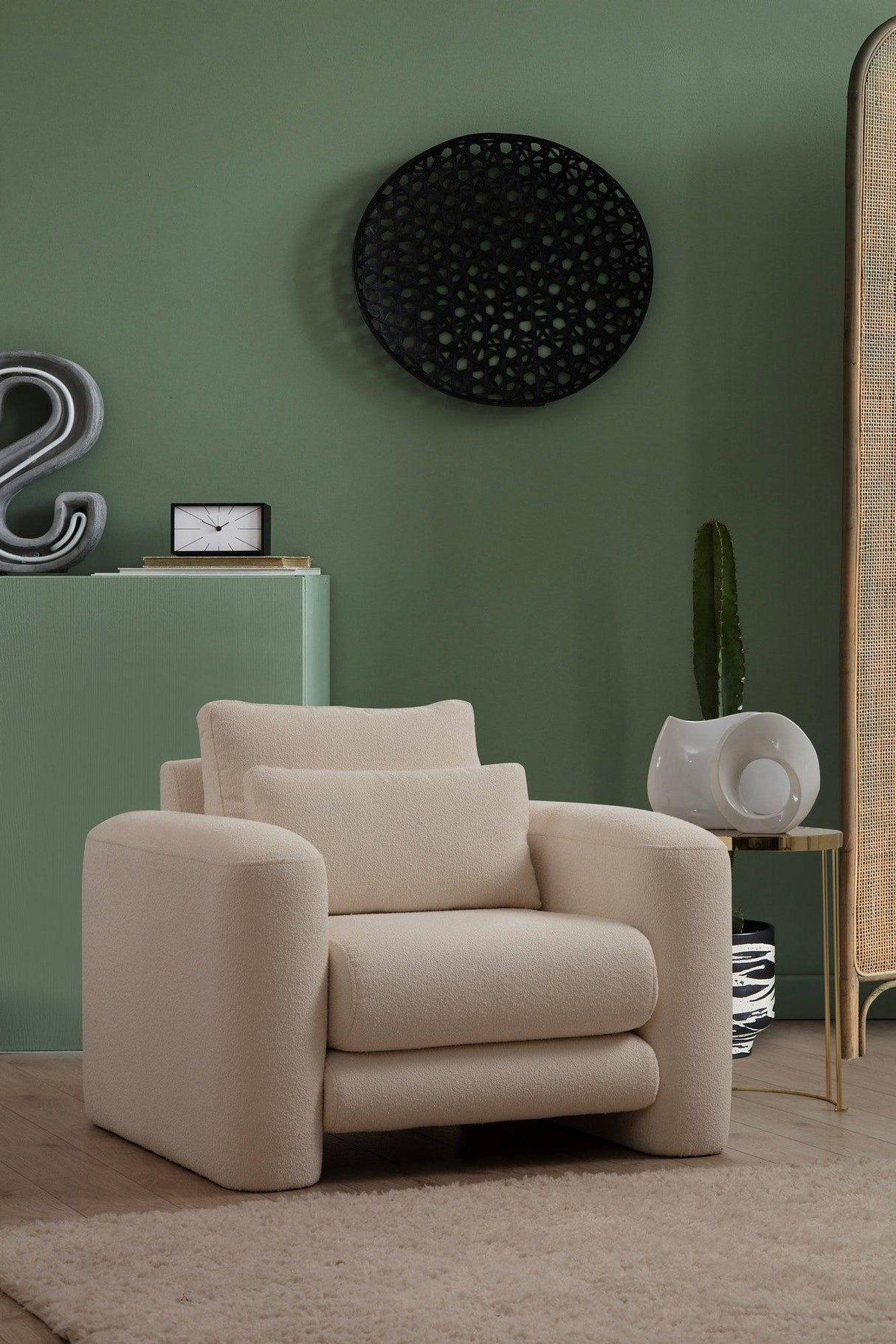 Fotoliu Lily Wing Chair, 98 x 73 x 97 cm - Crem, SKU 560ARE1850