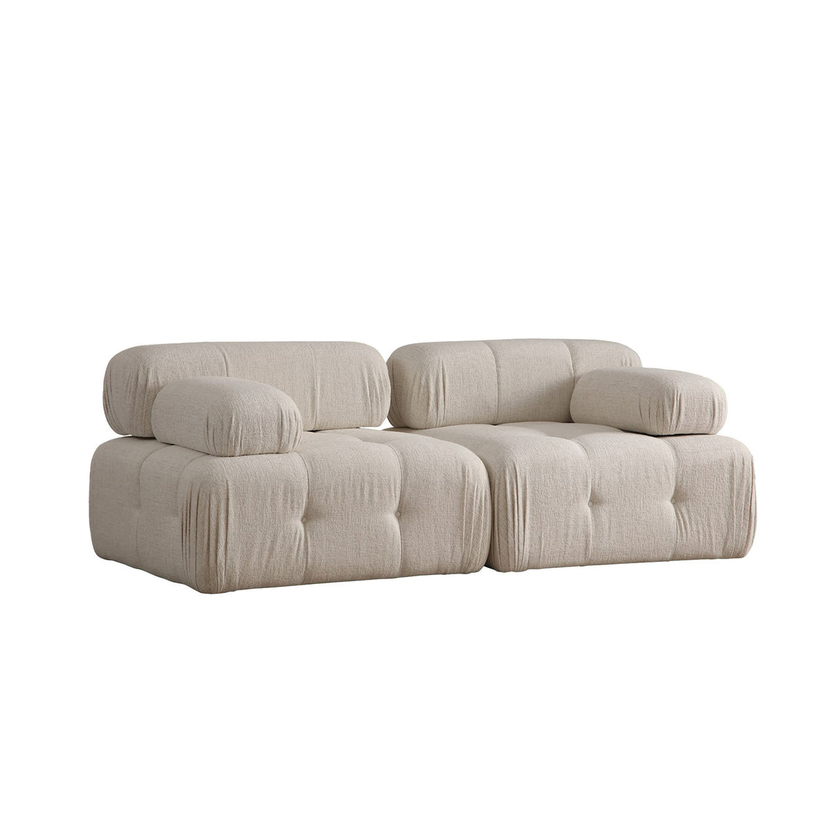 Canapea fixă 2 locuri Doblo (L1-1R) Cream Bouclette, Crem