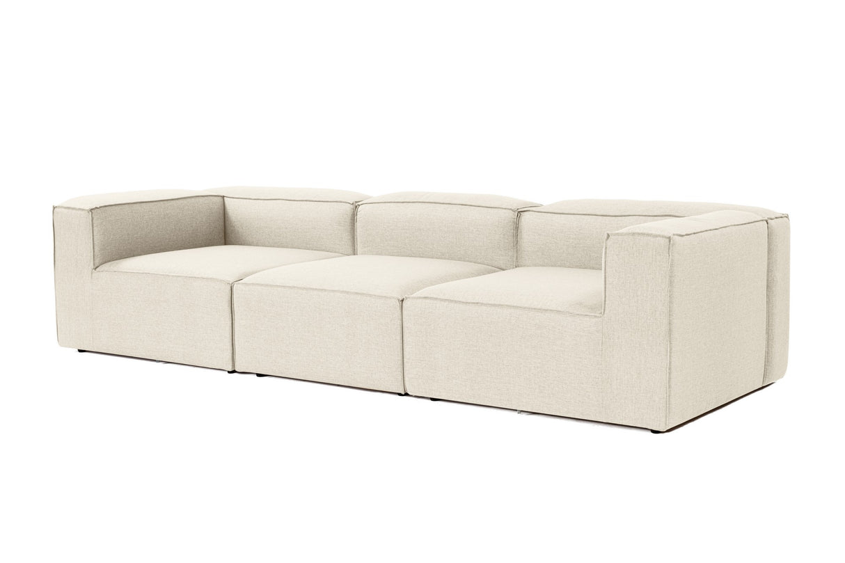 Canapea fixă 3 locuri Fora 3, Ecru, 297x105x66 cm