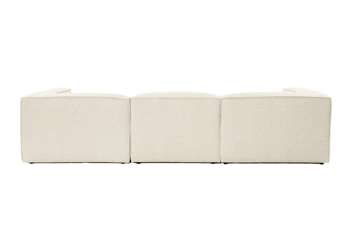 Canapea fixă 3 locuri Fora 3, Ecru, 297x105x66 cm