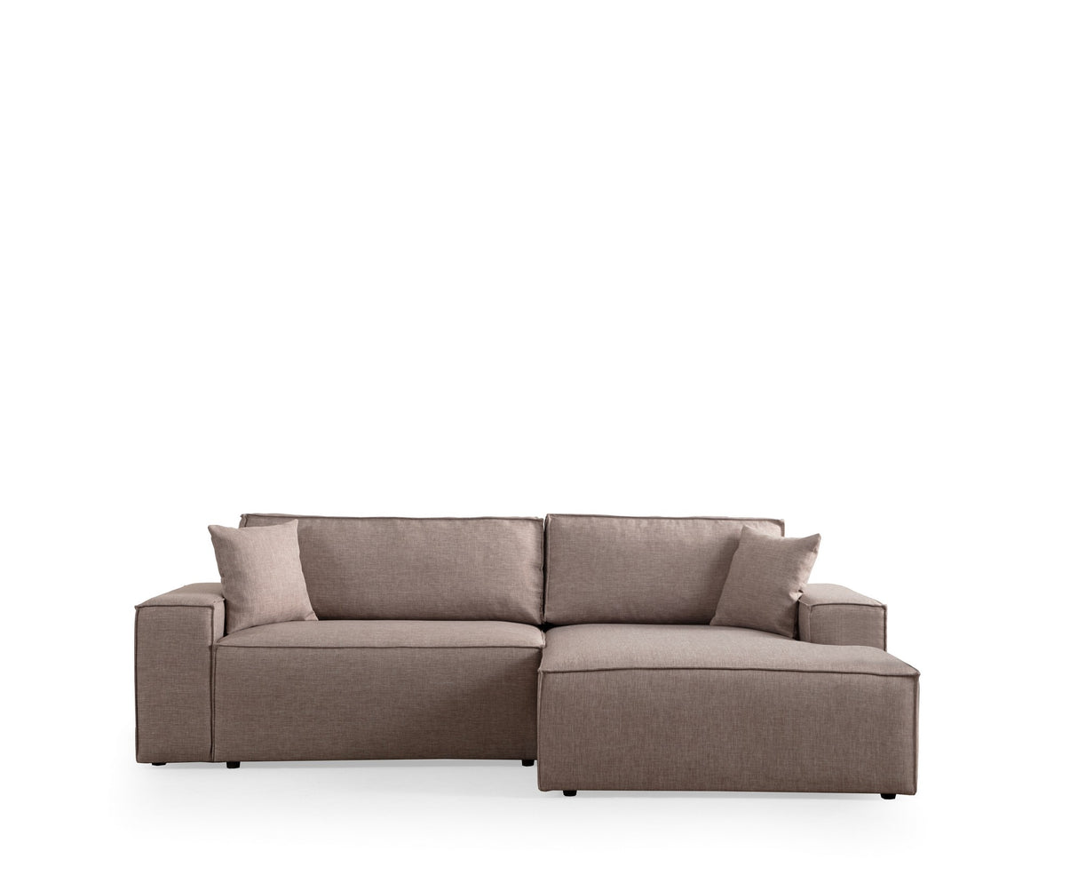 Canapea extensibilă de colț Pırlo, Dreapta, Diverse culori, 260x170x78 cm - Maro | SKU: 560ARE2215 | Canapea extensibilă de colț Pırlo, Dreapta, 260x170x78 cm, varianta Maro, produs pentru amenajarea locuinței, disponibil online în România la CasaMob