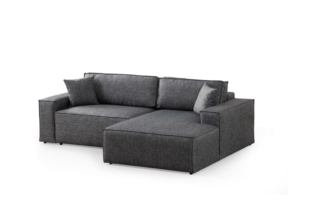 Canapea extensibilă de colț Pırlo, Dreapta, Diverse culori, 260x170x78 cm - Gri închis | SKU: 560ARE2217 | Canapea extensibilă de colț Pırlo, Dreapta, 260x170x78 cm, varianta Gri închis, produs pentru amenajarea locuinței, disponibil online în România la CasaMob