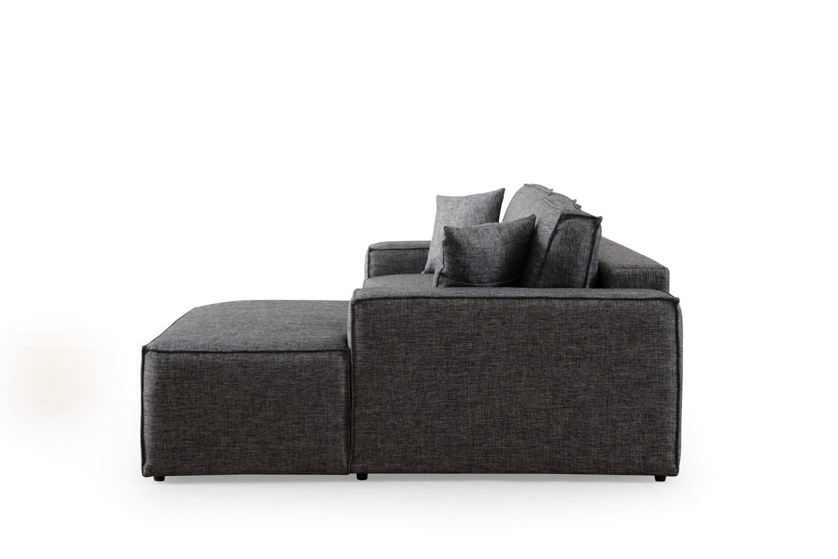 Canapea extensibilă de colț Pırlo, Dreapta, Diverse culori, 260x170x78 cm - Gri închis | SKU: 560ARE2217 | Canapea extensibilă de colț Pırlo, Dreapta, 260x170x78 cm, varianta Gri închis, produs pentru amenajarea locuinței, disponibil online în România la CasaMob