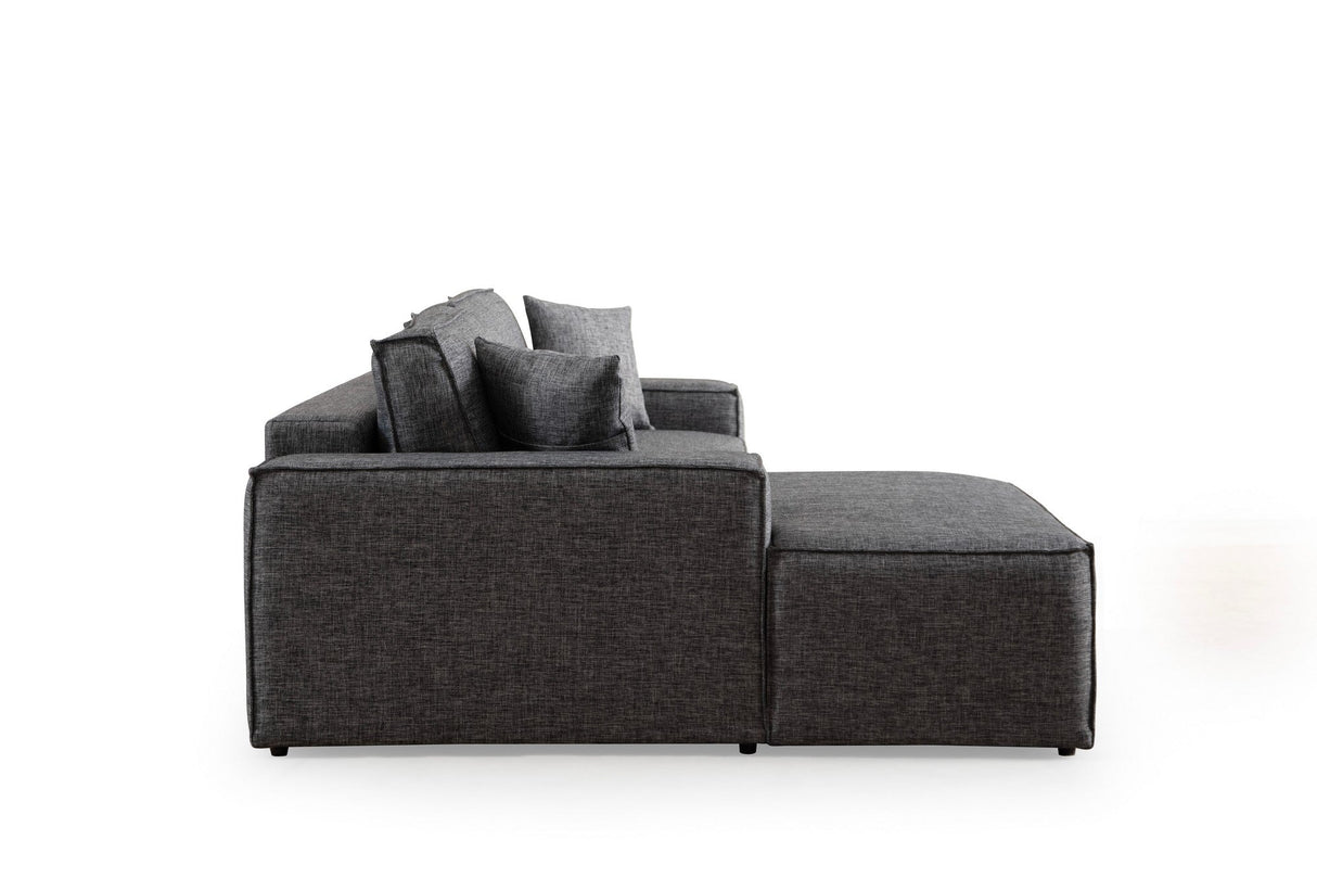 Canapea extensibilă de colț Pırlo, Stânga, Diverse culori, 260x170x78 cm - Gri închis | SKU: 560ARE2218 | Canapea extensibilă de colț Pırlo, Stânga, 260x170x78 cm, varianta Gri închis, produs pentru amenajarea locuinței, disponibil online în România la CasaMob