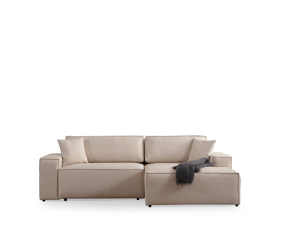 Canapea extensibilă de colț Pırlo, Dreapta, Diverse culori, 260x170x78 cm - Ecru | SKU: 560ARE2219 | Canapea extensibilă de colț Pırlo, Dreapta, 260x170x78 cm, varianta Ecru, produs pentru amenajarea locuinței, disponibil online în România la CasaMob