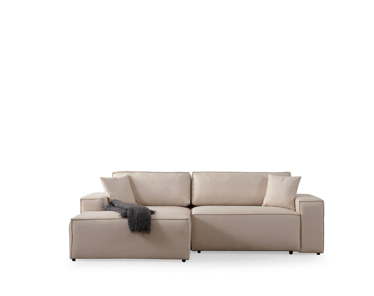 Canapea extensibilă de colț Pırlo, Stânga, Diverse culori, 260x170x78 cm - Ecru | SKU: 560ARE2220 | Canapea extensibilă de colț Pırlo, Stânga, 260x170x78 cm, varianta Ecru, produs pentru amenajarea locuinței, disponibil online în România la CasaMob