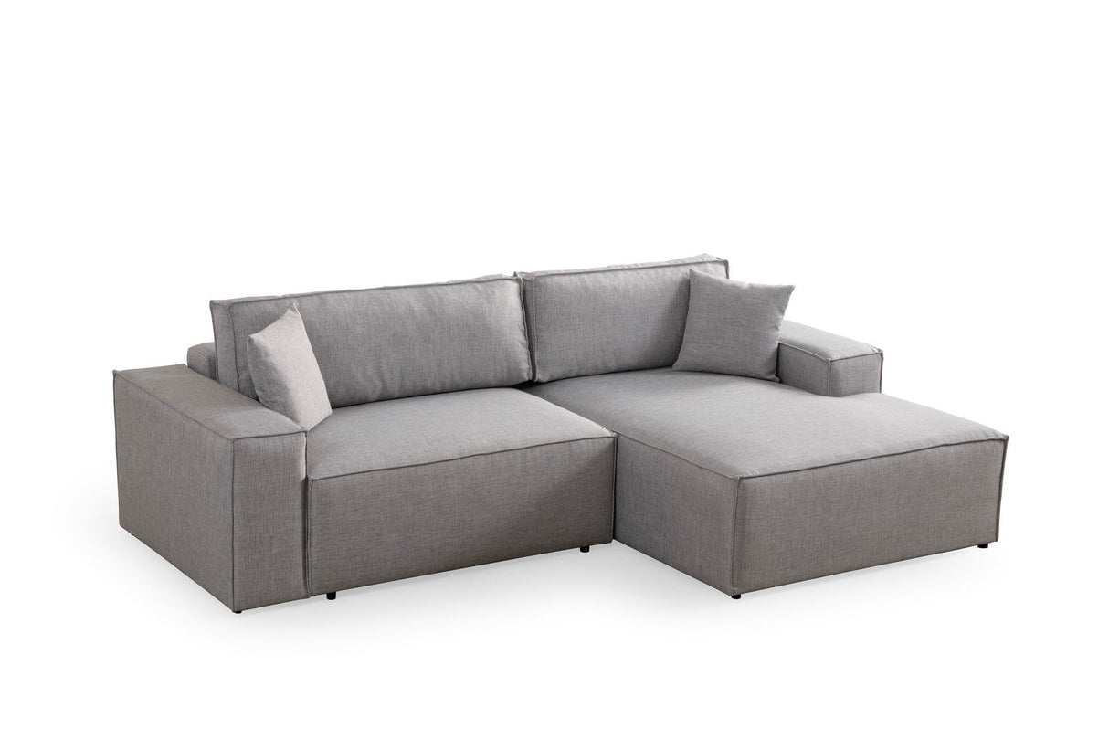 Canapea extensibilă de colț Pırlo, Dreapta, Diverse culori, 260x170x78 cm - Gri deschis | SKU: 560ARE2221 | Canapea extensibilă de colț Pırlo, Dreapta, 260x170x78 cm, varianta Gri deschis, produs pentru amenajarea locuinței, disponibil online în România la CasaMob