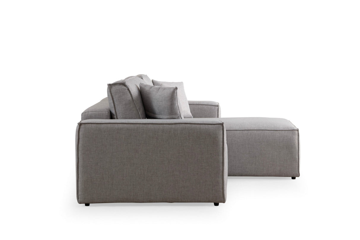 Canapea extensibilă de colț Pırlo, Dreapta, Diverse culori, 260x170x78 cm - Gri deschis | SKU: 560ARE2221 | Canapea extensibilă de colț Pırlo, Dreapta, 260x170x78 cm, varianta Gri deschis, produs pentru amenajarea locuinței, disponibil online în România la CasaMob