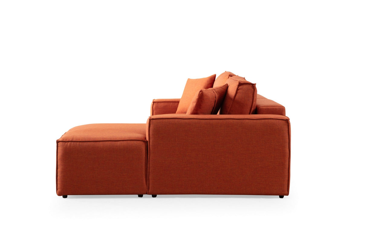 Canapea extensibilă de colț Pırlo, Dreapta, Diverse culori, 260x170x78 cm - Portocaliu | SKU: 560ARE2223 | Canapea extensibilă de colț Pırlo, Dreapta, 260x170x78 cm, varianta Portocaliu, produs pentru amenajarea locuinței, disponibil online în România la CasaMob