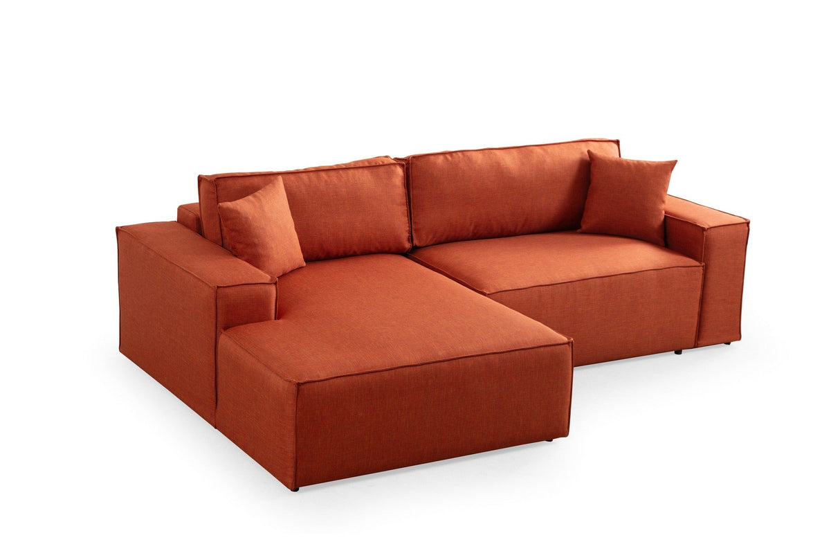 Canapea extensibilă de colț Pırlo, Stânga, Diverse culori, 260x170x78 cm - Portocaliu | SKU: 560ARE2224 | Canapea extensibilă de colț Pırlo, Stânga, 260x170x78 cm, varianta Portocaliu, produs pentru amenajarea locuinței, disponibil online în România la CasaMob