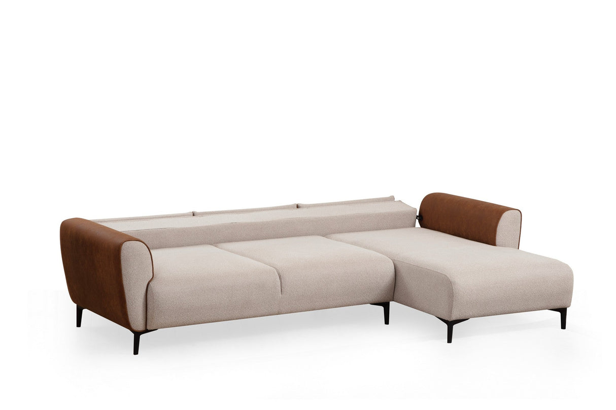 Canapea extensibilă Aren, Colț, Dreapta, Diverse culori, 260x150 cm - Bej - Scorțișoară | SKU: 560ARE2234 | Canapea extensibilă Aren, Colț, Dreapta, 260x150 cm, varianta Bej - Scorțișoară, produs pentru amenajarea locuinței, disponibil online în România la CasaMob