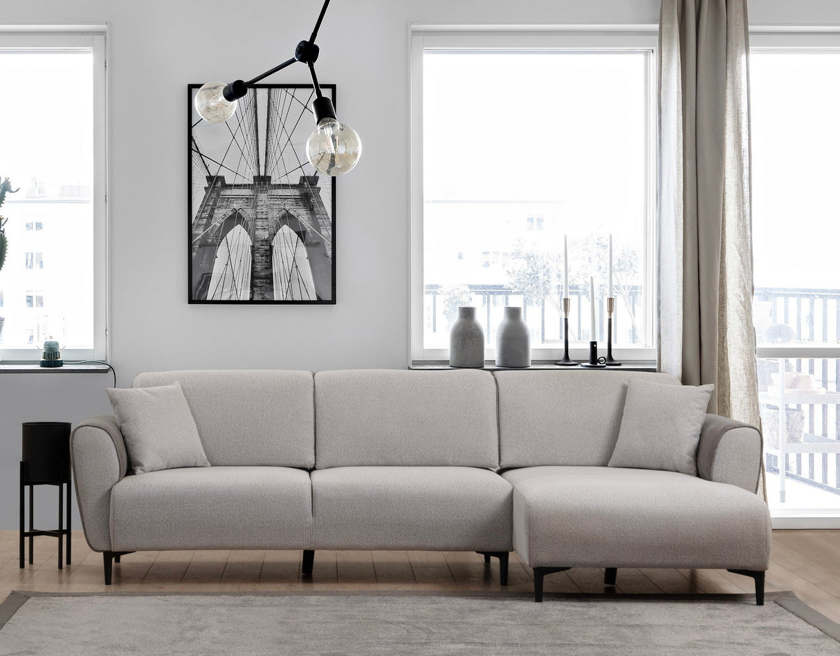 Canapea extensibilă Aren, Colț, Dreapta, Diverse culori, 260x150 cm - Gri deschis | SKU: 560ARE2235 | Canapea extensibilă Aren, Colț, Dreapta, 260x150 cm, varianta Gri deschis, produs pentru amenajarea locuinței, disponibil online în România la CasaMob