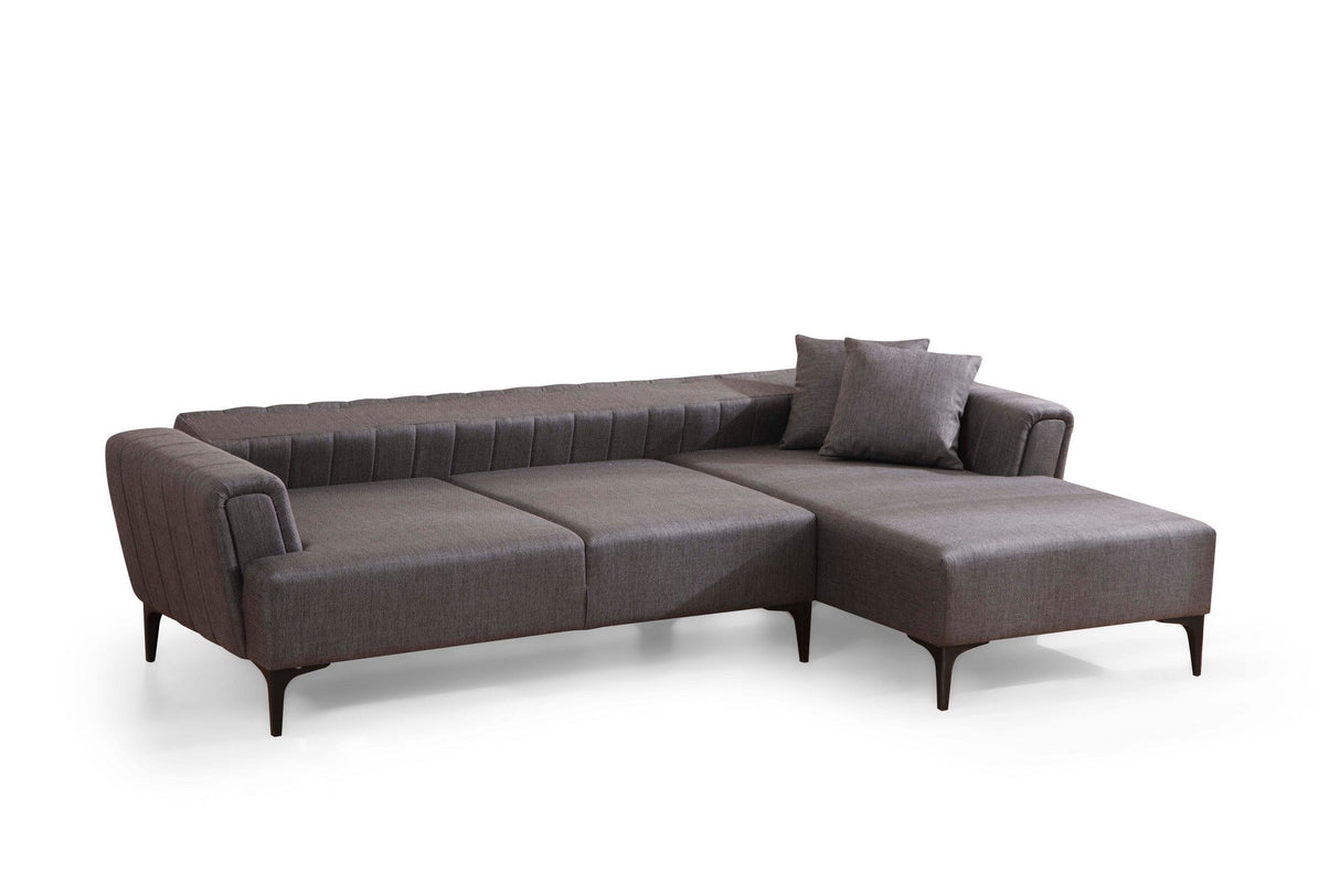 Canapea extensibilă Hamlet, Colț, 1 piesă, Dreapta, Diverse culori, 270x140 cm - Gri închis | SKU: 560ARE2253 | Canapea extensibilă Hamlet, Colț, 1 piesă, Dreapta, 270x140 cm, varianta Gri închis, produs pentru amenajarea locuinței, disponibil online în România la CasaMob
