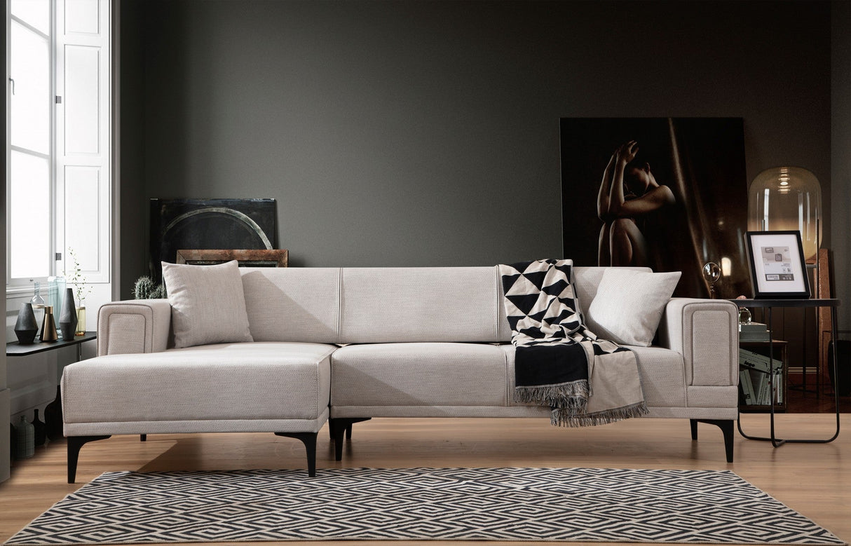 Canapea extensibilă Horizon, Colț, Stânga, Diverse culori, 250x140 cm - Ecru | SKU: 560ARE2269 | Canapea extensibilă Horizon, Colț, Stânga, 250x140 cm, varianta Ecru, produs pentru amenajarea locuinței, disponibil online în România la CasaMob