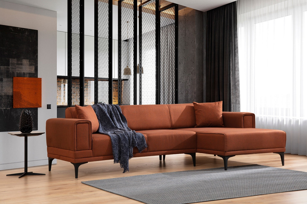 Canapea extensibilă Horizon, Colț, Dreapta, Diverse culori, 250x140 cm - Roșu cărămiziu | SKU: 560ARE2275 | Canapea extensibilă Horizon, Colț, Dreapta, 250x140 cm, varianta Roșu cărămiziu, produs pentru amenajarea locuinței, disponibil online în România la CasaMob
