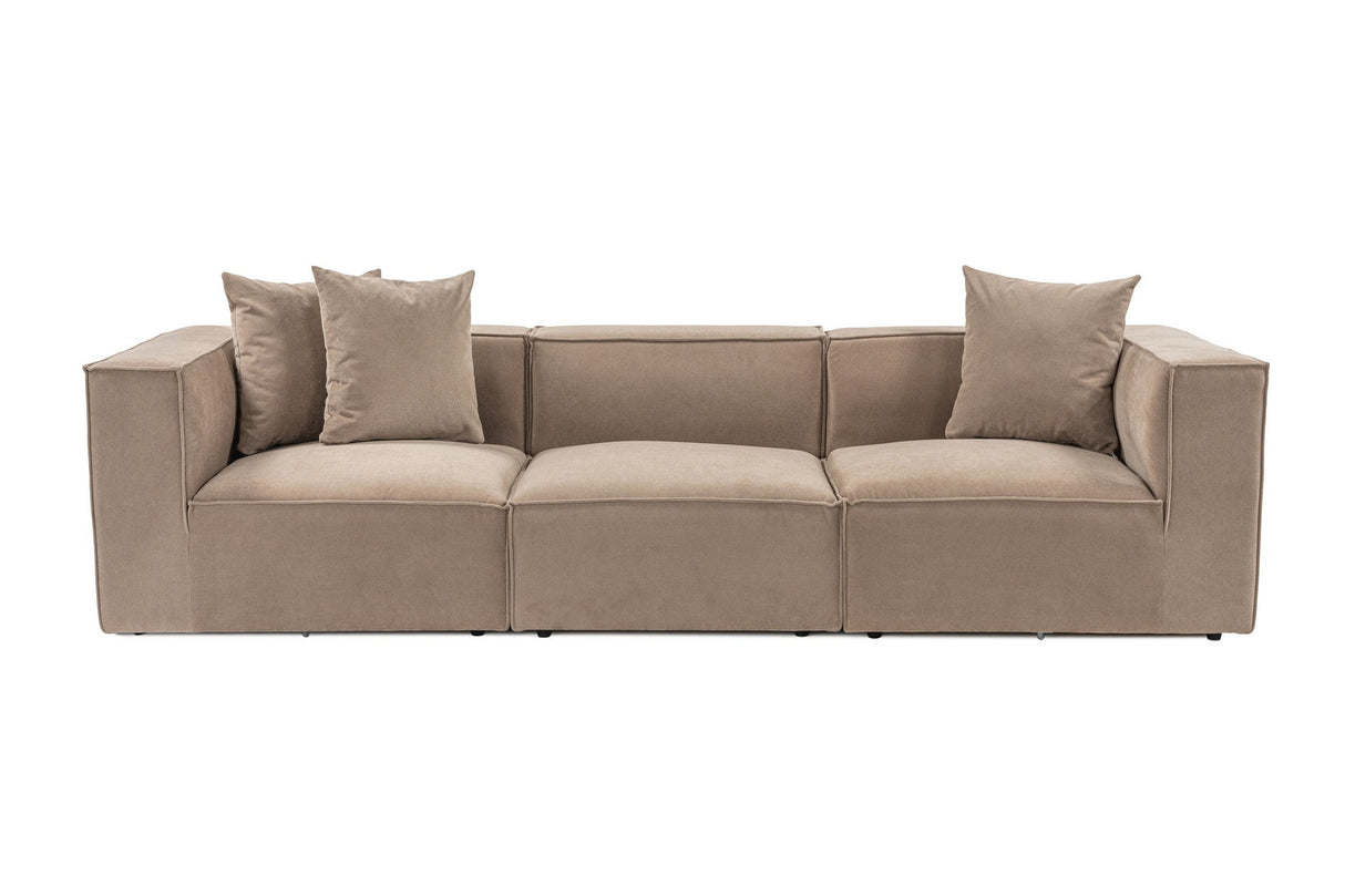 Canapea fixă 3 locuri Sora 3, Diverse culori, 270x95x65 cm - Cappuccino | SKU: 560ARE2312 | Canapea fixă 3 locuri Sora 3, 270x95x65 cm, varianta Cappuccino, produs pentru amenajarea locuinței, disponibil online în România la CasaMob