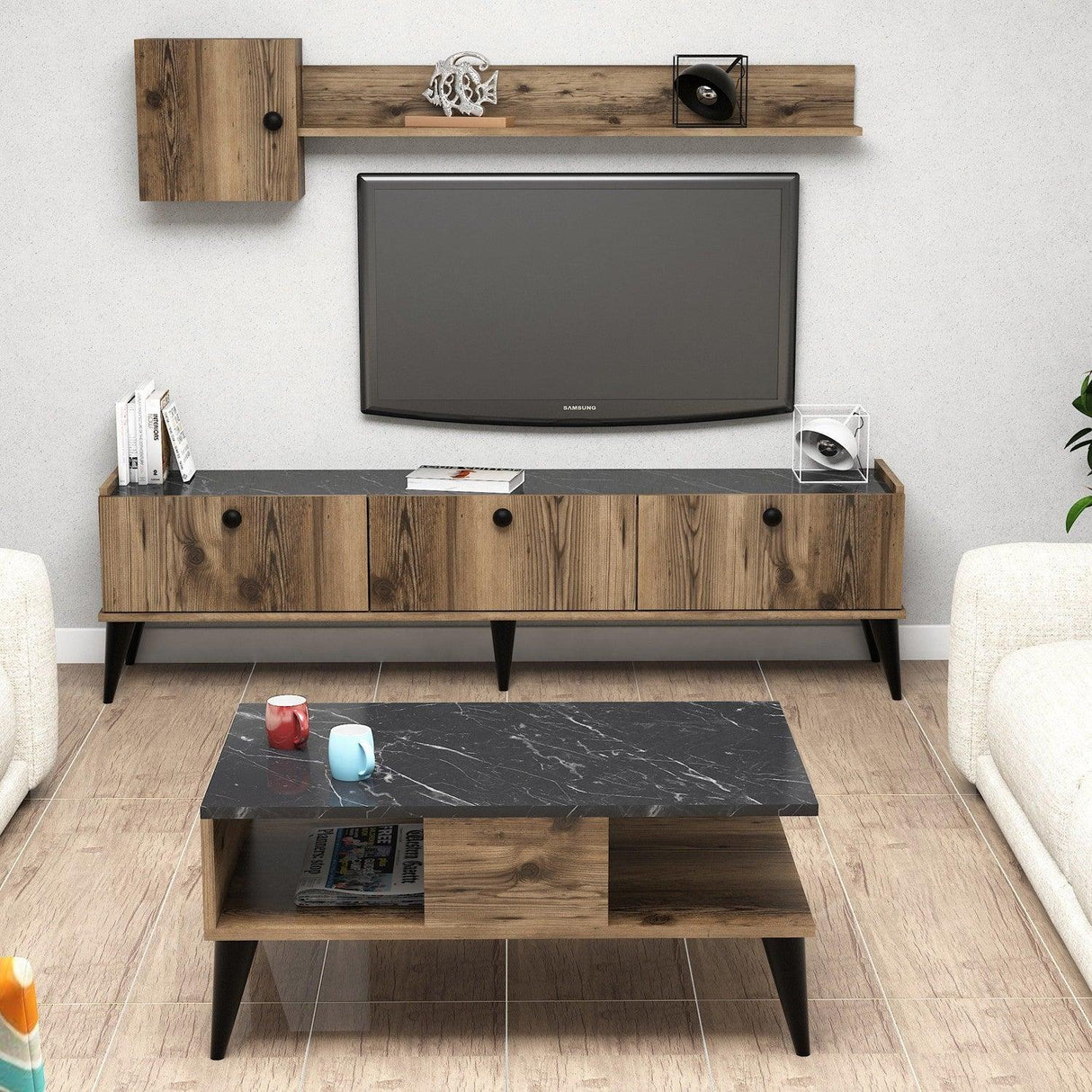 Set Mobila Sufragerie qew, Nuc, 180x49x35 cm