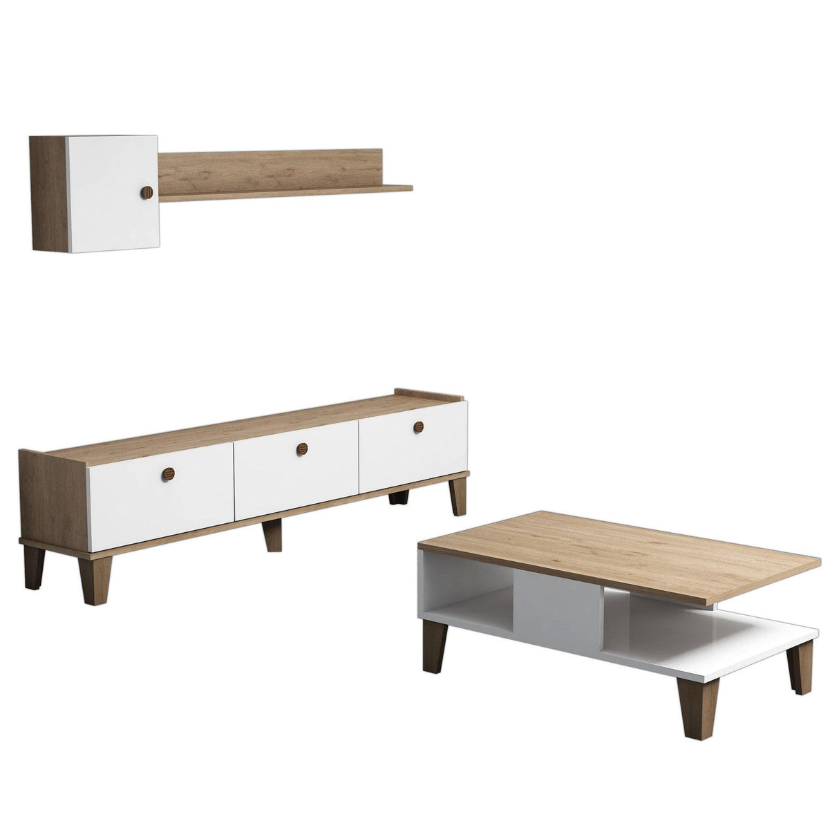 Set Mobila Sufragerie ewqw, Stejar, 178x45x35 cm