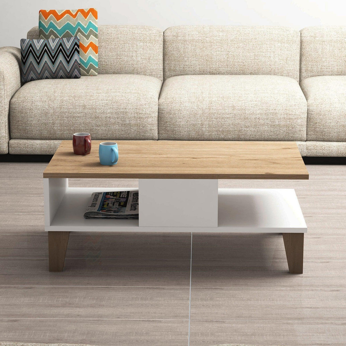 Masuta de cafea Yosun, Stejar, 90x36x54 cm