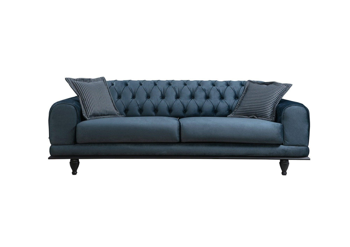 Canapea extensibilă 3 locuri Arredo, Plus Chester, Albastru, 220x95x80 cm