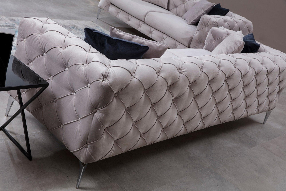 Canapea fixă Como, Diverse culori, Diverse configurații, Diverse dimensiuni - Gri deschis - 197x90x73 cm - 2 locuri | SKU: 569HLN1104 | Canapea fixă Como, varianta Gri deschis - 197x90x73 cm - 2 locuri, produs pentru amenajarea locuinței, disponibil online în România la CasaMob