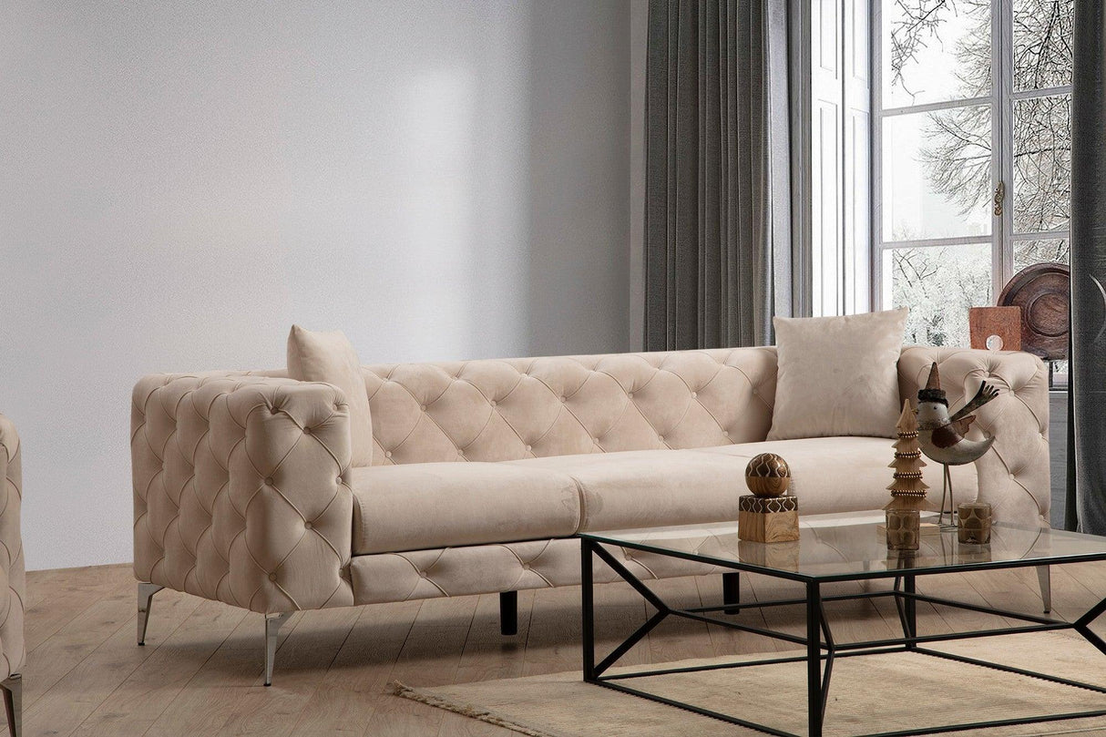 Canapea fixă Como, Diverse culori, Diverse configurații, Diverse dimensiuni - Ecru - 237x90x70 cm - 3 locuri | SKU: 569HLN1126 | Canapea fixă Como, varianta Ecru - 237x90x70 cm - 3 locuri, produs pentru amenajarea locuinței, disponibil online în România la CasaMob