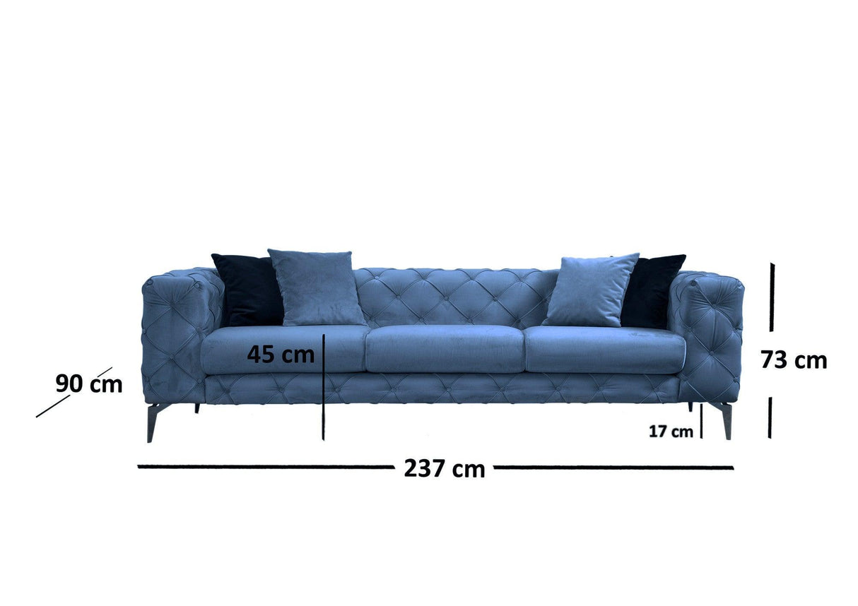 Canapea fixă Como, Diverse culori, Diverse configurații, Diverse dimensiuni - Albastru - 237x90x73 cm - 3 locuri | SKU: 569HLN1112 | Canapea fixă Como, varianta Albastru - 237x90x73 cm - 3 locuri, produs pentru amenajarea locuinței, disponibil online în România la CasaMob