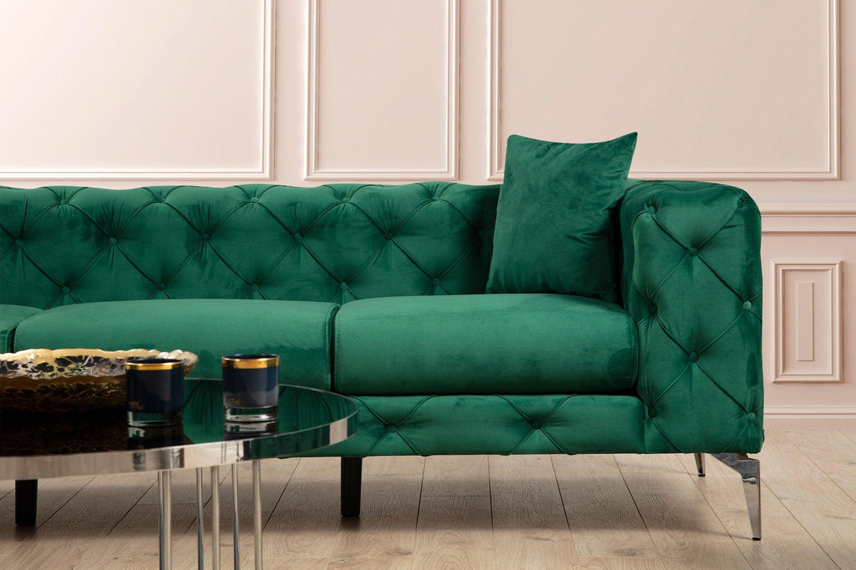 Canapea fixă Como, Diverse culori, Diverse configurații, Diverse dimensiuni - Verde - 237x90x70 cm - 3 locuri | SKU: 569HLN1134 | Canapea fixă Como, varianta Verde - 237x90x70 cm - 3 locuri, produs pentru amenajarea locuinței, disponibil online în România la CasaMob
