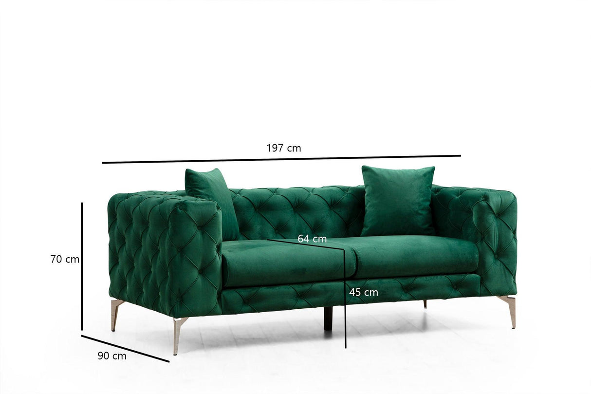 Canapea fixă Como, Diverse culori, Diverse configurații, Diverse dimensiuni - Verde - 197x90x70 cm - 2 locuri | SKU: 569HLN1133 | Canapea fixă Como, varianta Verde - 197x90x70 cm - 2 locuri, produs pentru amenajarea locuinței, disponibil online în România la CasaMob