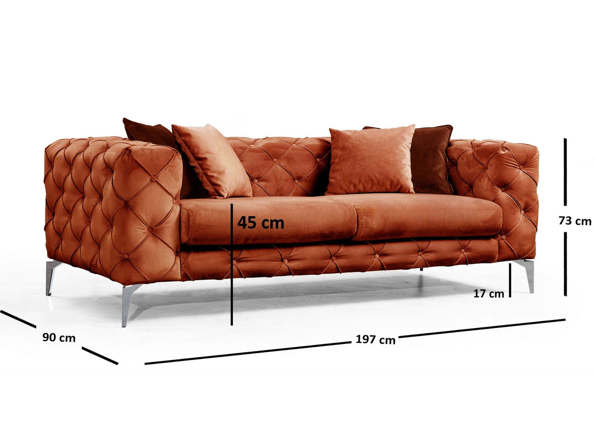 Canapea fixă Como, Diverse culori, Diverse configurații, Diverse dimensiuni - Portocaliu - 197x90x73 cm - 2 locuri | SKU: 569HLN1131 | Canapea fixă Como, varianta Portocaliu - 197x90x73 cm - 2 locuri, produs pentru amenajarea locuinței, disponibil online în România la CasaMob