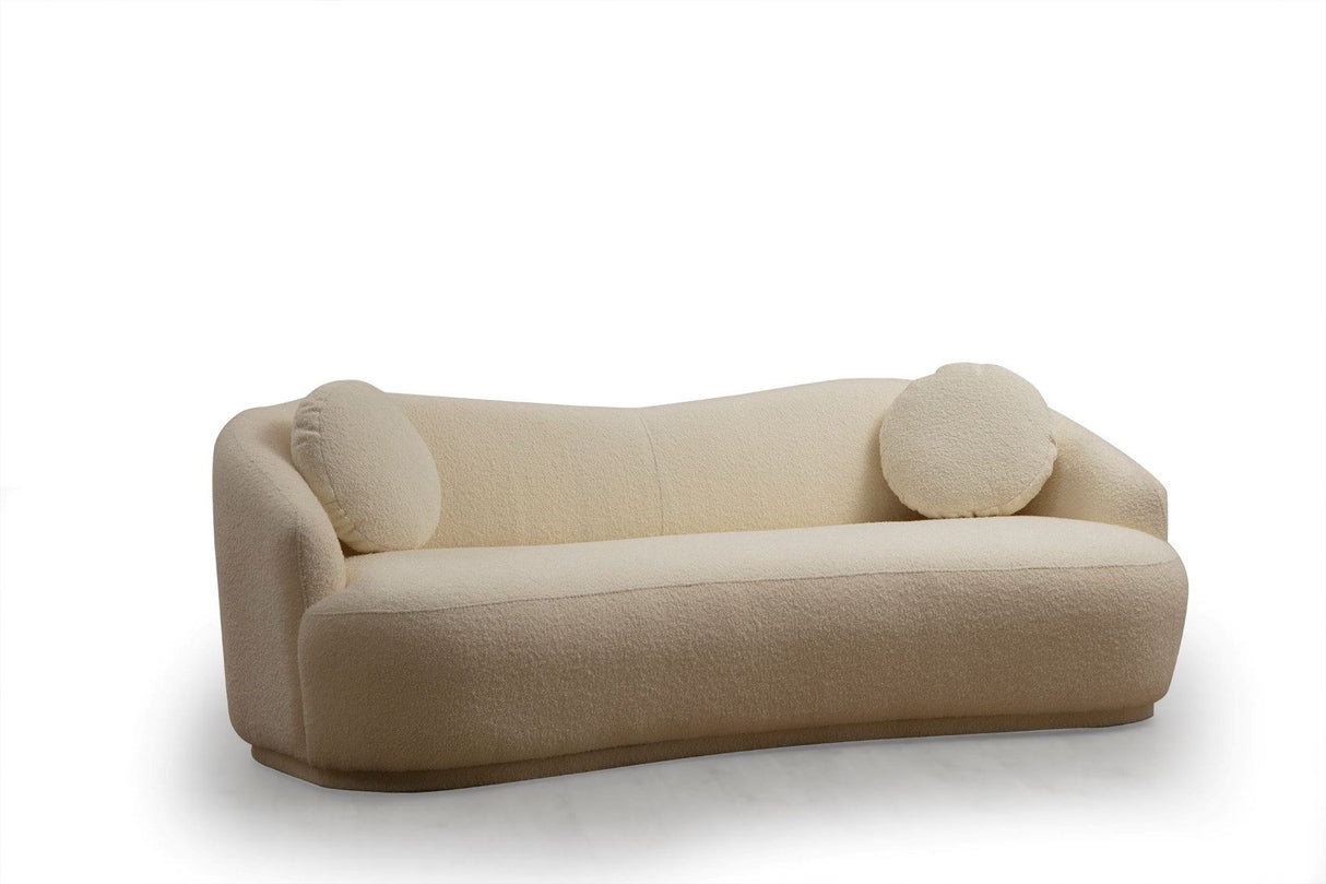 Canapea fixă 3 locuri Ancona, Crem, 225x98x76 cm