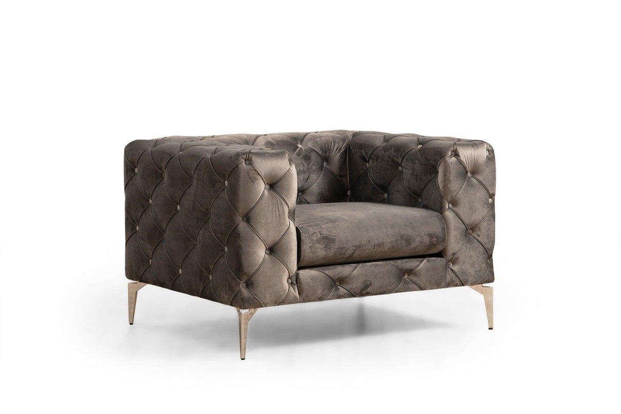 Fotoliu Chesterfield, 90x70x108 cm - Gri, SKU 569HLN1502