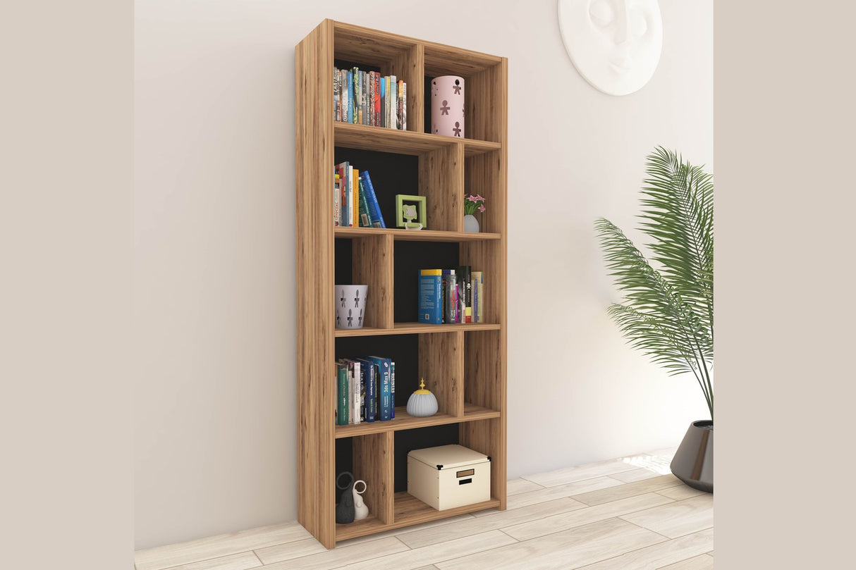 Bibliotecă Buket, Nuc, 60x20x170 cm