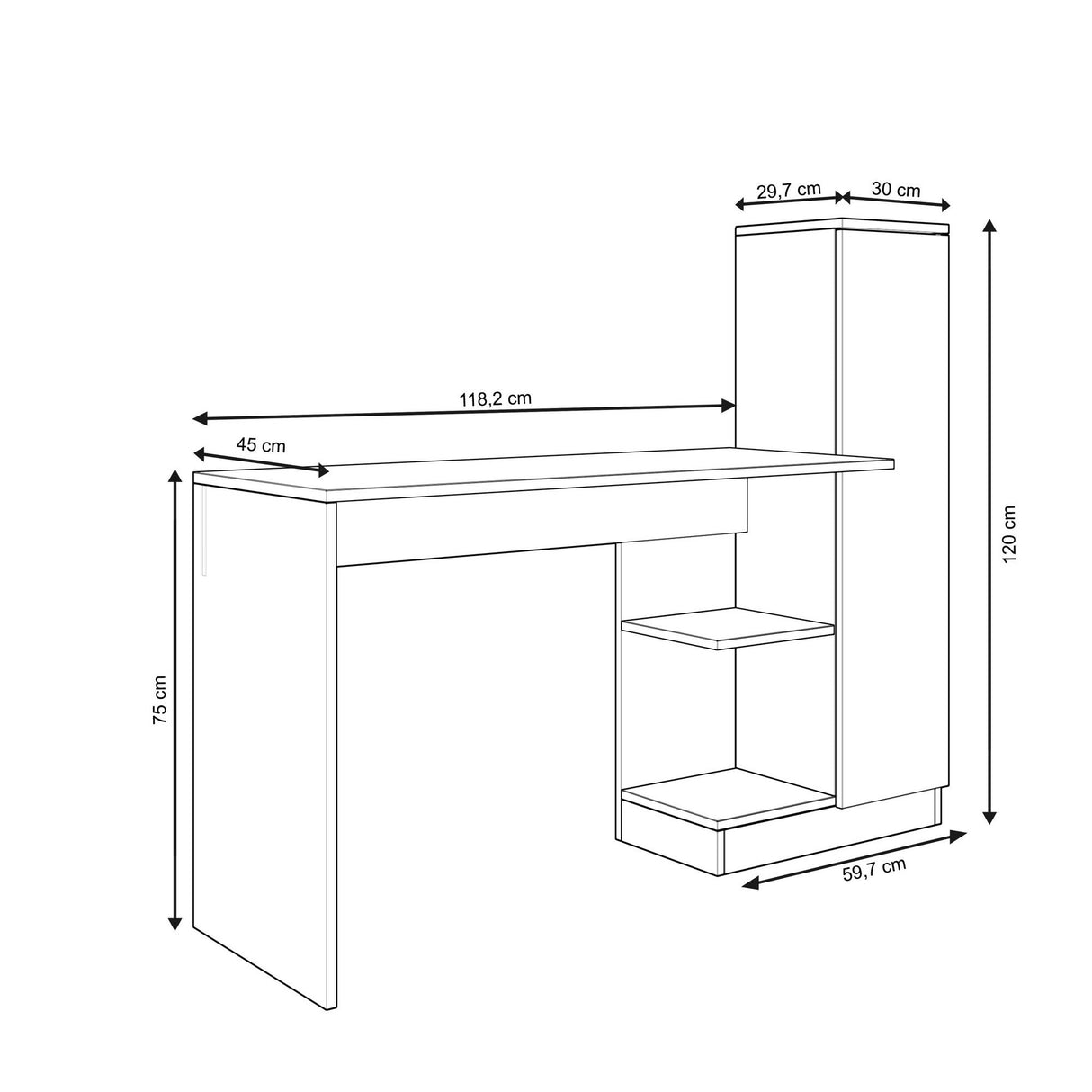 Birou Matilda, Diverse culori, 120x40x72 cm - Alb | SKU: 570VLT2958 | Birou Matilda, 120x40x72 cm, varianta Alb, produs pentru amenajarea locuinței, disponibil online în România la CasaMob