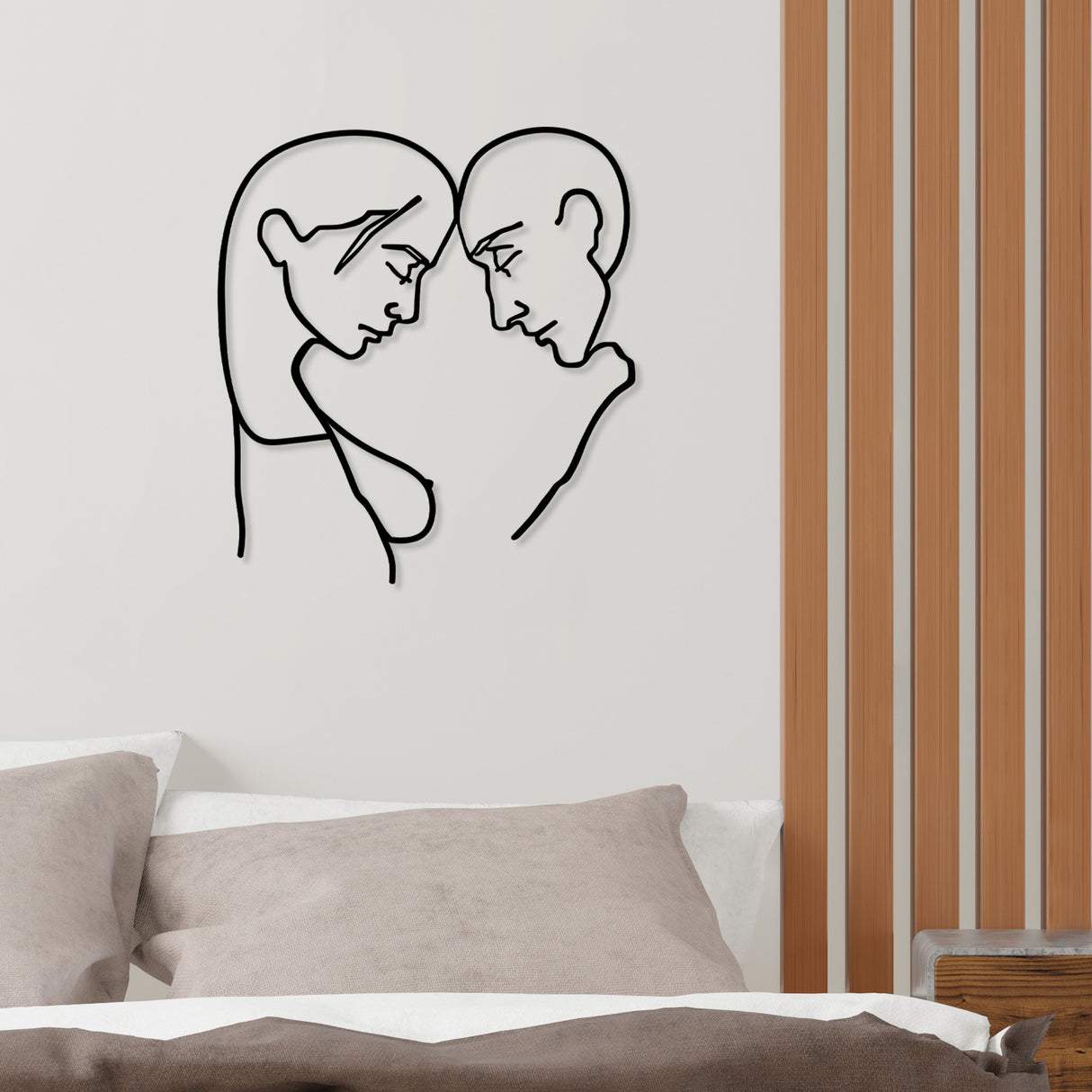 Decorațiune de perete din metal Head To Head, Negru, 45x49x0 cm