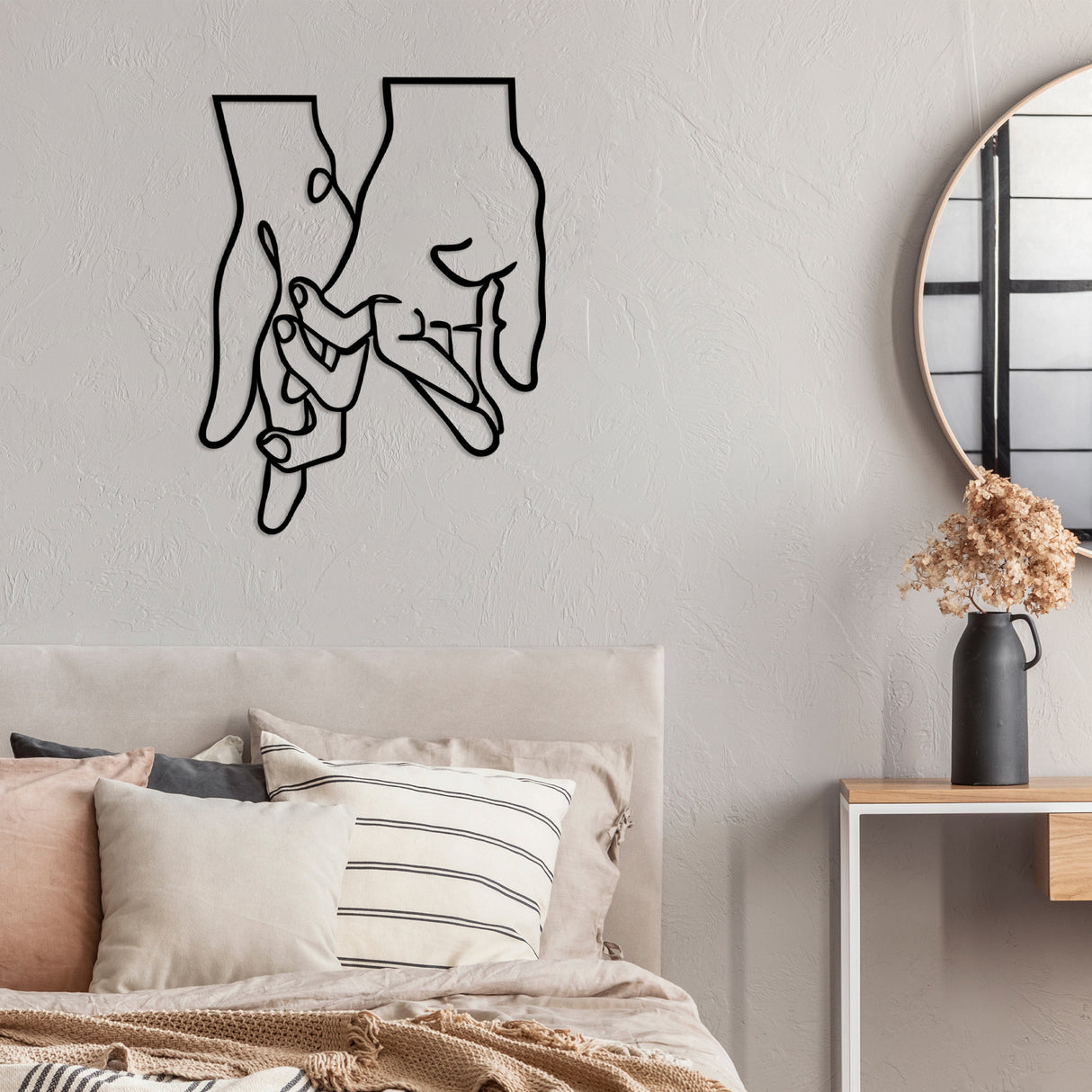 Decorațiune de perete din metal Pinky Love, Negru, 58x76x0 cm