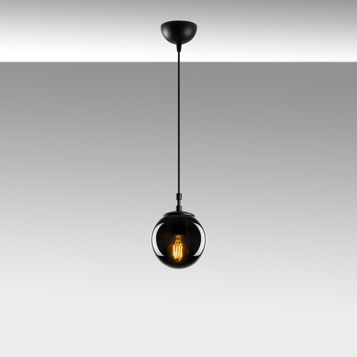Lustră Efe - 2155, Negru - Fumuriu, Ø15x110 cm